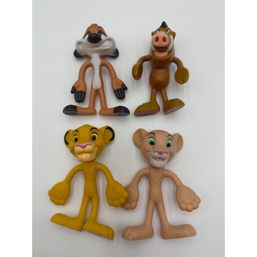 Disney Lion King Bendable Figures Simba Nala Timon Pumbaa Walt Disney World 4pc